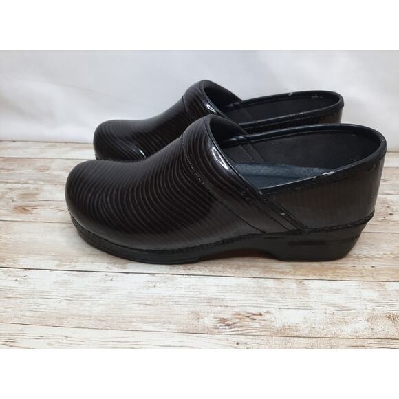 Dansko XP Clogs EU 39 US 8.5/9 Black Wave Striped Comfort Nurse Slip On Comfort - Picture 10 of 11